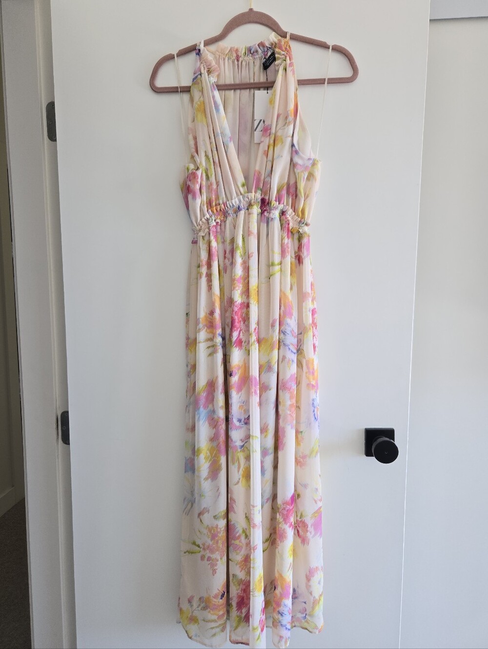 Zara | Large | Floral Halter Maxi Dress